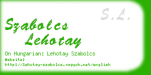 szabolcs lehotay business card